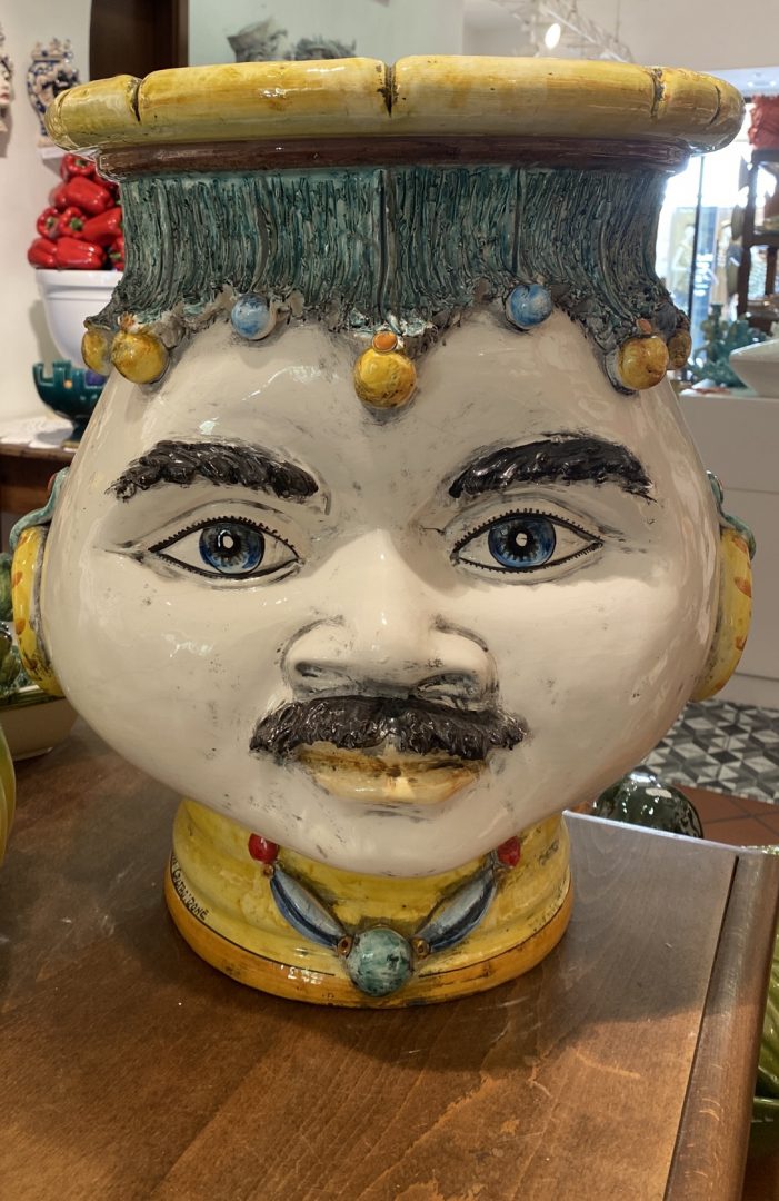 Sgabello in ceramica doppia faccia Lampasona